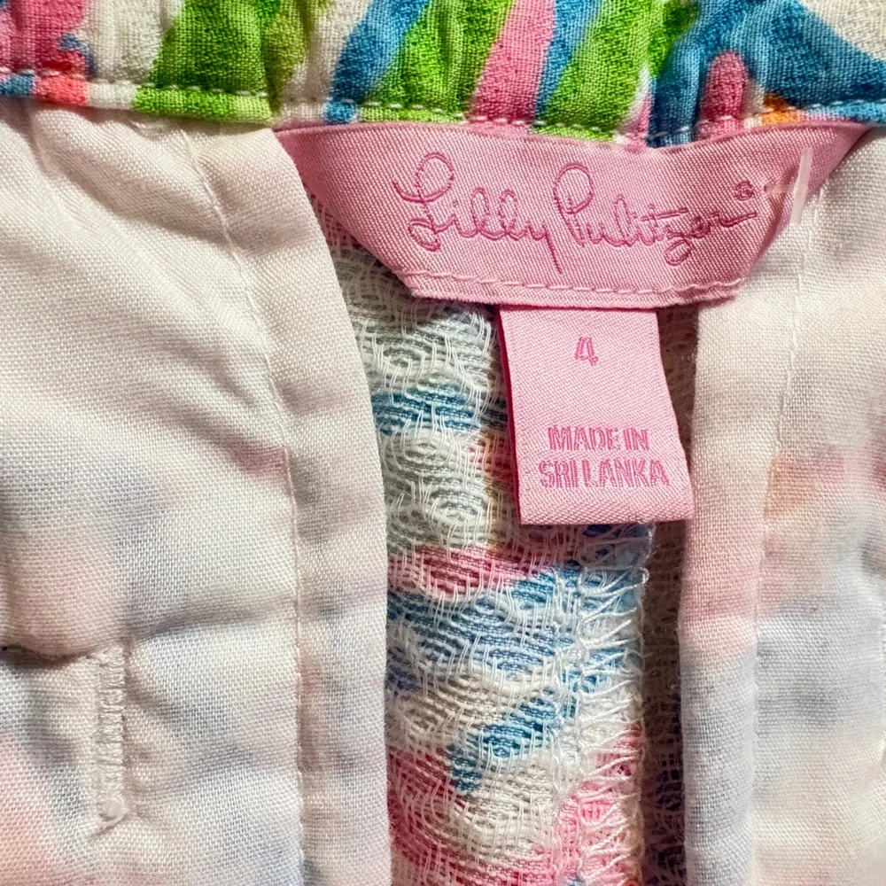 Lilly Pulitzer Pink‎ and Green Patterned Shorts 4 Preppy Ivy League Rich Girl